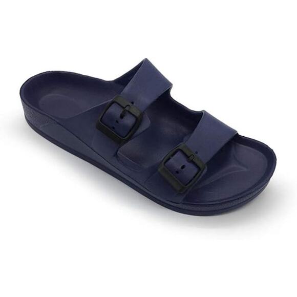 Funky Monkey Mens Size 13 Blue Double Buckle Slide On Comfort EVA Sandal Shoes - Picture 1 of 6